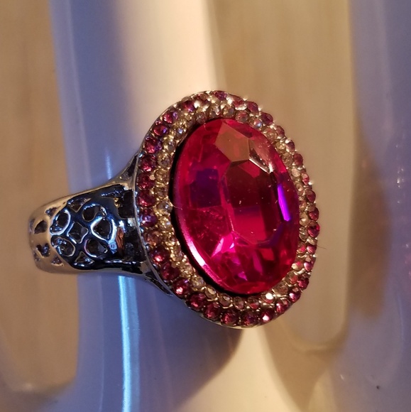 4.85ct lab ruby in silver. Sz. 7, 8 - Picture 5 of 8